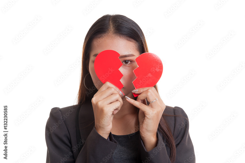 Beautiful young Asian woman with broken heart. Beautiful young Asian woman with broken heart.