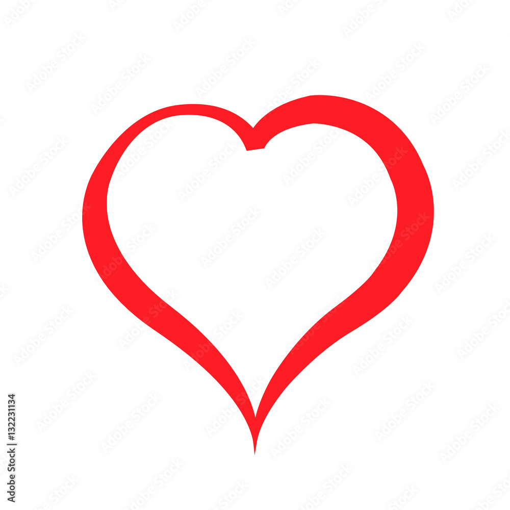 Scarlet heart on white background. Illustration Scarlet heart on white background. Illustration