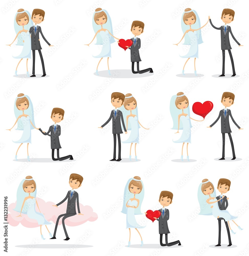 Vector illustration of wedding couple for invitation, greeting card design, t-shirt print, inspiration poster. Vector illustration of wedding couple for invitation, greeting card design, t-shirt print, inspiration poster.