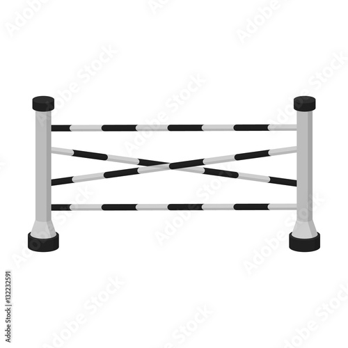 Equestrian barrier icon in monochrome style isolated on white background. Hippodrome and horse symbol stock vector illustration.