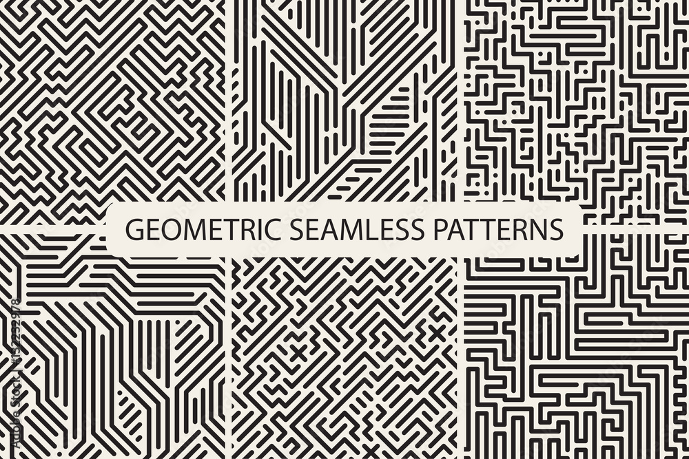 Sriped seamless geometric patterns. Digital design.