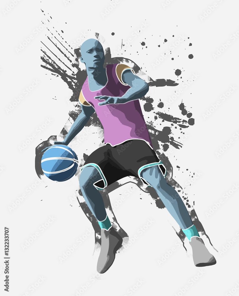 Obraz premium basketball player, 3d rendering