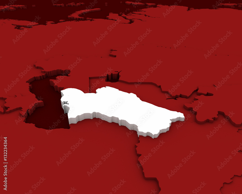 Fototapeta premium turkmenistan map 3D rendering