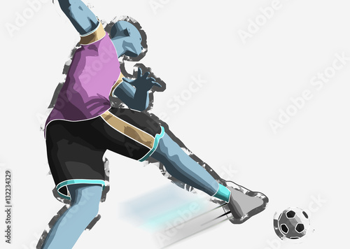 Soccer player, 3d rendering