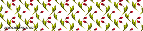 panorama patern beautiful elegant red tulips