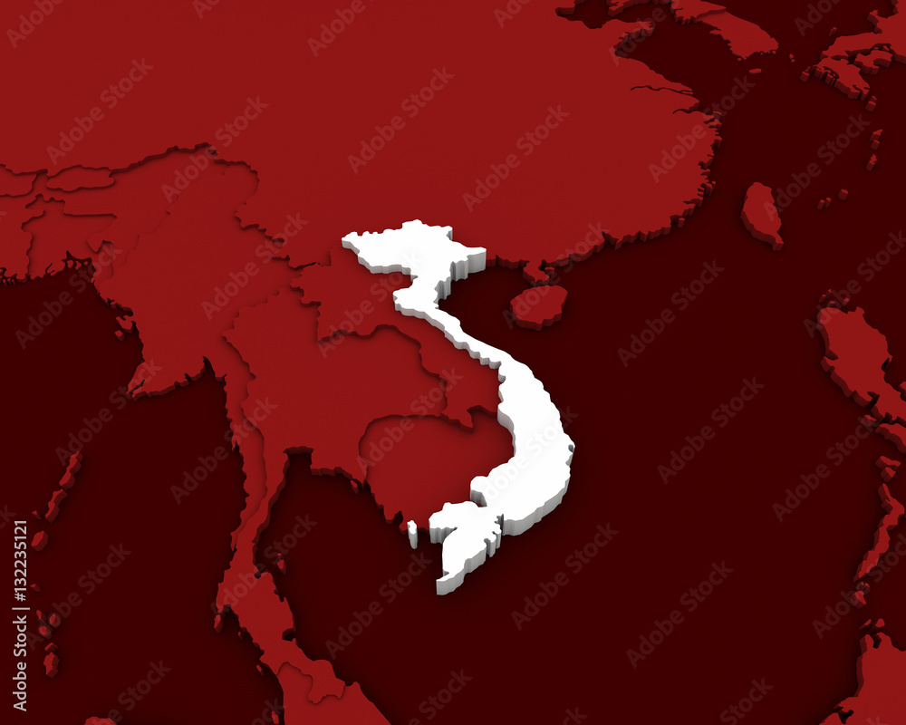 Obraz premium vietnam map 3D rendering