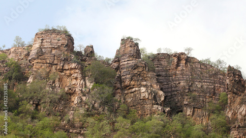 Hillocks outcrops in Ranthambore National Park