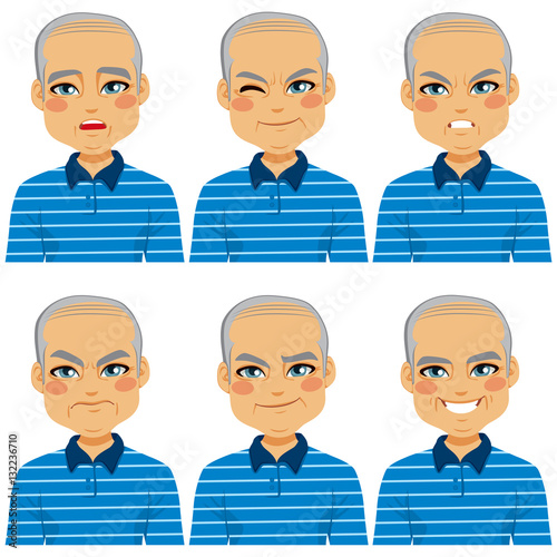 Senior adult bald man makin...
