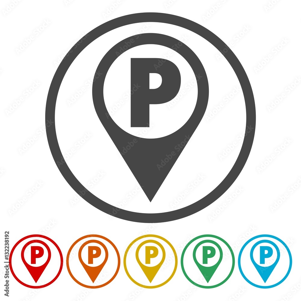 Parking Icon Vector, Paid parking icon Parking Icon Vector, Paid parking icon