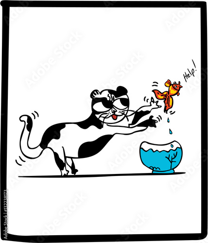 Naughty cat card or invitation design. vector illustration. 