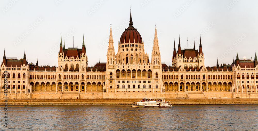 The Hungarian Parliament Building in Budapest, Hungary