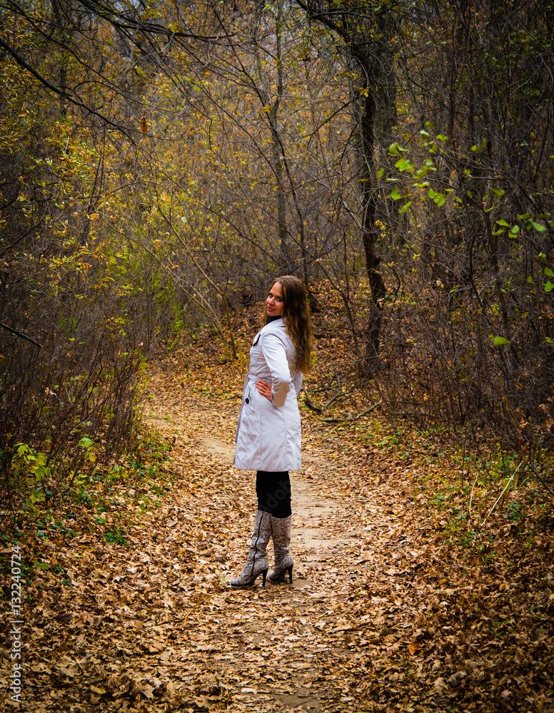 Portrait of a beautiful girl in the autumn forest Portrait of a beautiful girl in the autumn forest