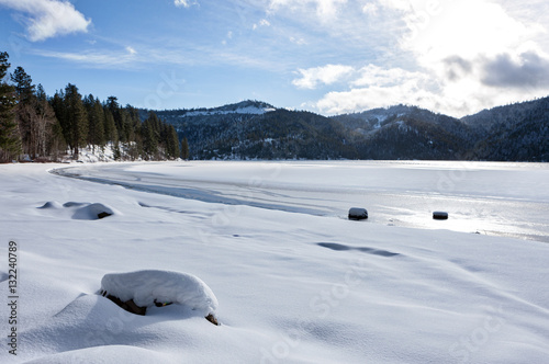 Spirit Lake, Idaho in winter.