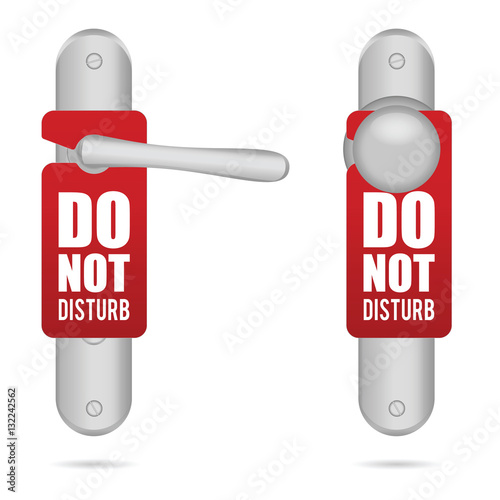 do not disturb design on door illustration in silver