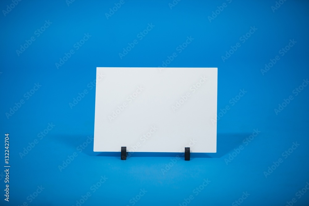 Blank placard placed on a stand Blank placard placed on a stand