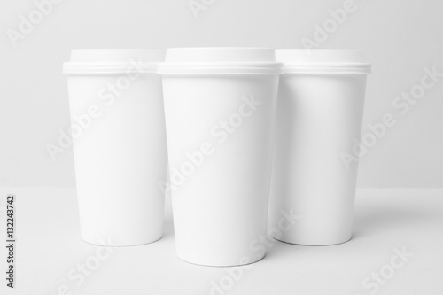 White paper cups mockup
