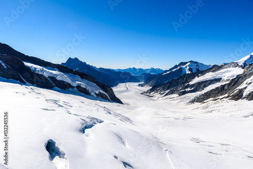 Aletsch glacier - ice landscape in Alps of Switzerland  Europe