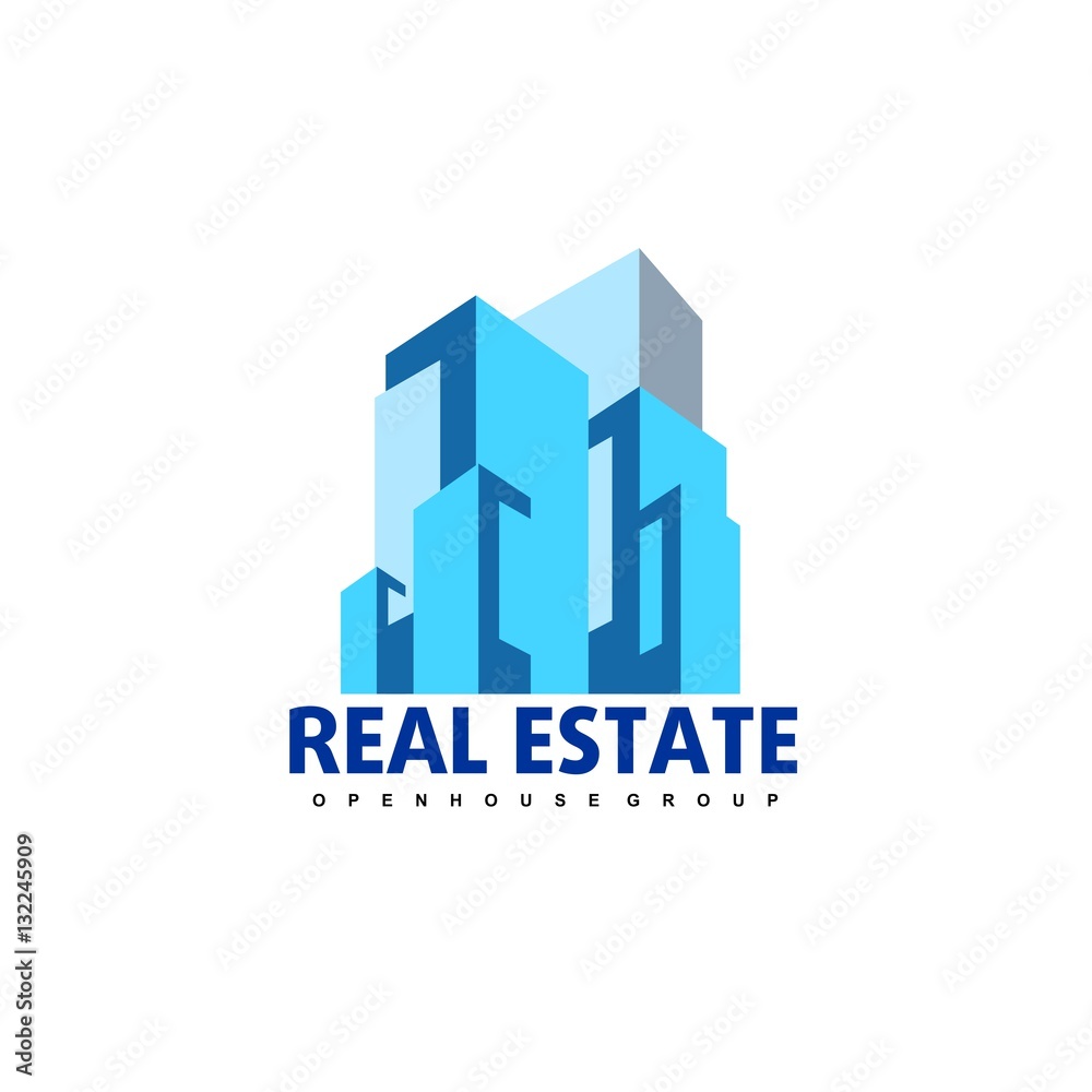 Real Estate logo design template. Corporate branding identity