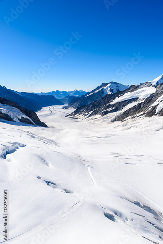Aletsch glacier - ice landscape in Alps of Switzerland, Europe © Simon Dannhauer