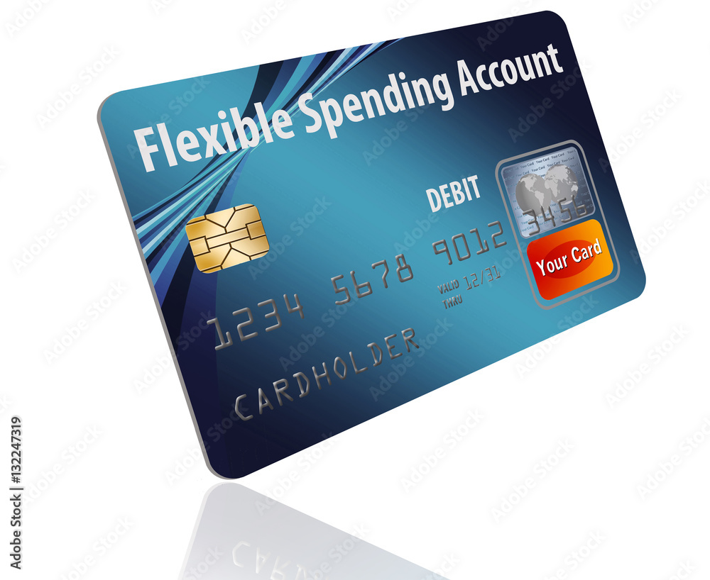 Flexible Spending Account debit card that is a mock card is seen here. This is a card used to pay medical costs from a medical spending account. Flexible Spending Account debit card that is a mock card is seen here. This is a card used to pay medical costs from a medical spending account.