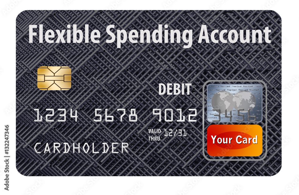 Flexible Spending Account debit card that is a mock card is seen here. This is a card used to pay medical costs from a medical spending account. Flexible Spending Account debit card that is a mock card is seen here. This is a card used to pay medical costs from a medical spending account.