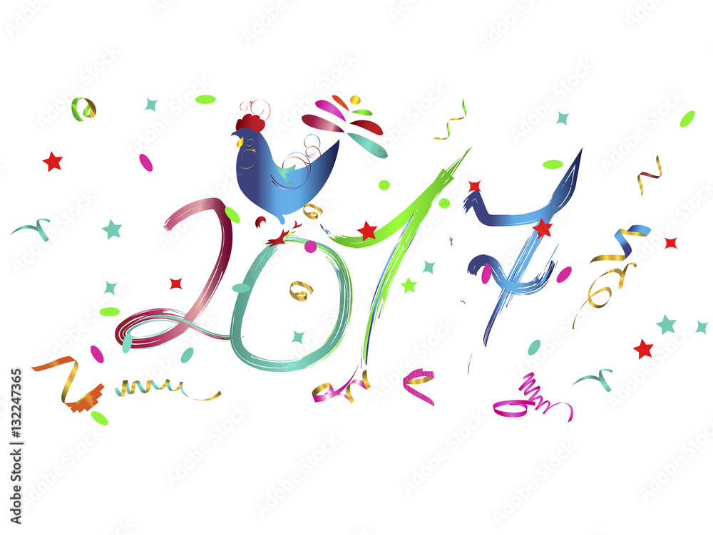 New Year 2017 and a symbol of the rooster