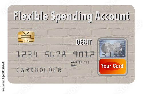 Wallpaper Mural Flexible Spending Account debit card that is a mock card is  seen here. This is a card used to pay medical costs from a medical spending account. Torontodigital.ca