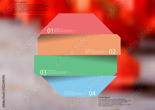 Illustration infographic template with color octagon divided to four parts