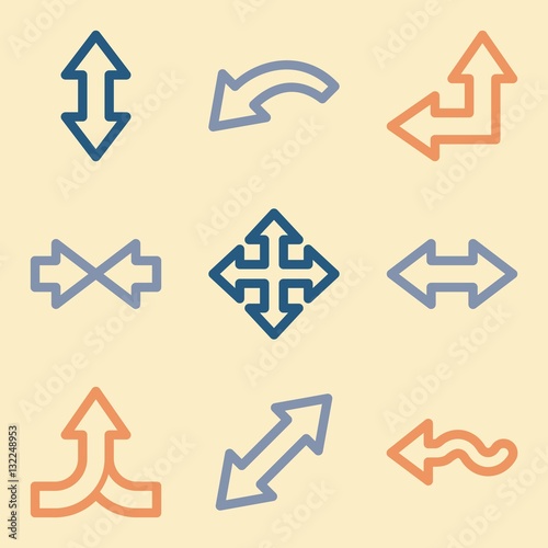 Arrows mobile icon, next step vector web sign. Business infograp