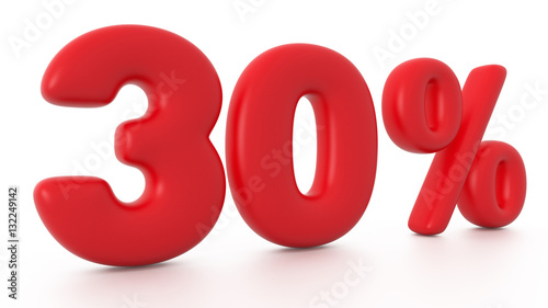 Red Bubble Text 30 Percent