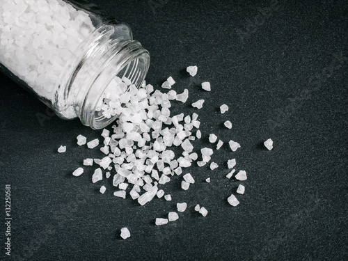 Billede på lærred coarse sea salt on stone close up