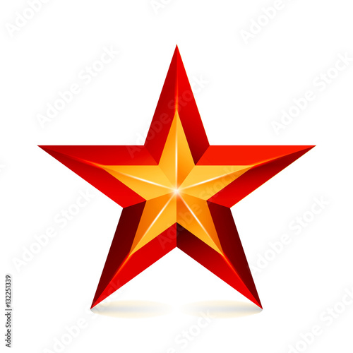 Achievement Vector Star. Realistic Sign. Decoration Symbol. 3d Shine Icon Isolated On White Background.