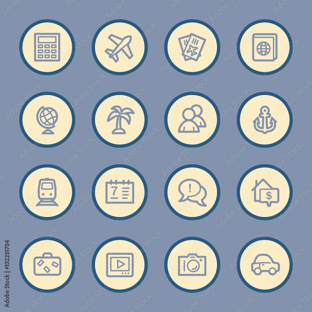 Travel web icons set Travel web icons set