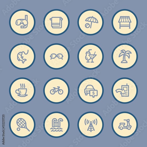 Vacation web icons set