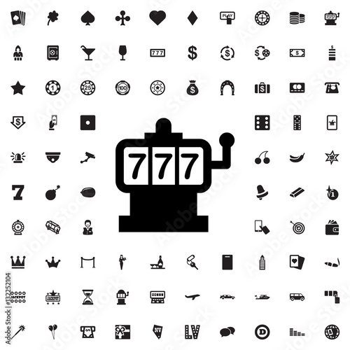 Slot machine icon illustration