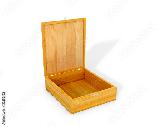 3D Illustration of wooden box or boxes on a white background.