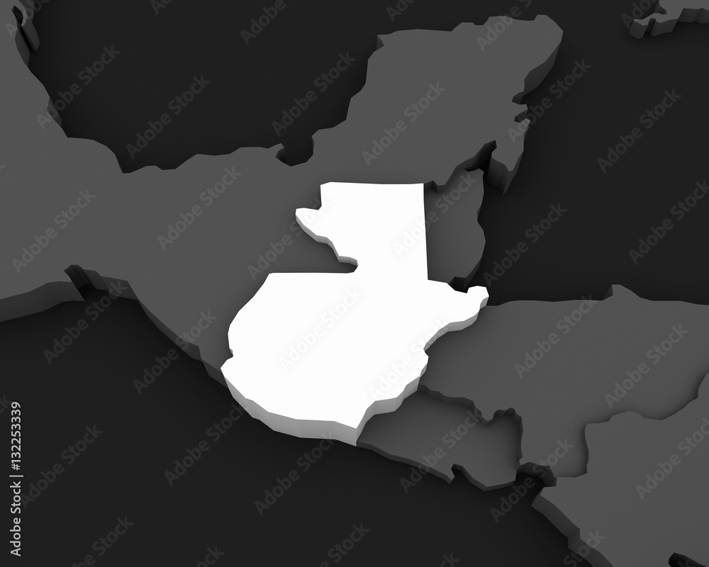 guatemala map 3D illustration