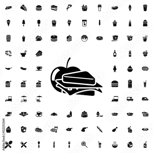 sandwich and apple icon illustration
