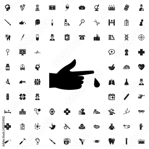 injured finger icon illustration