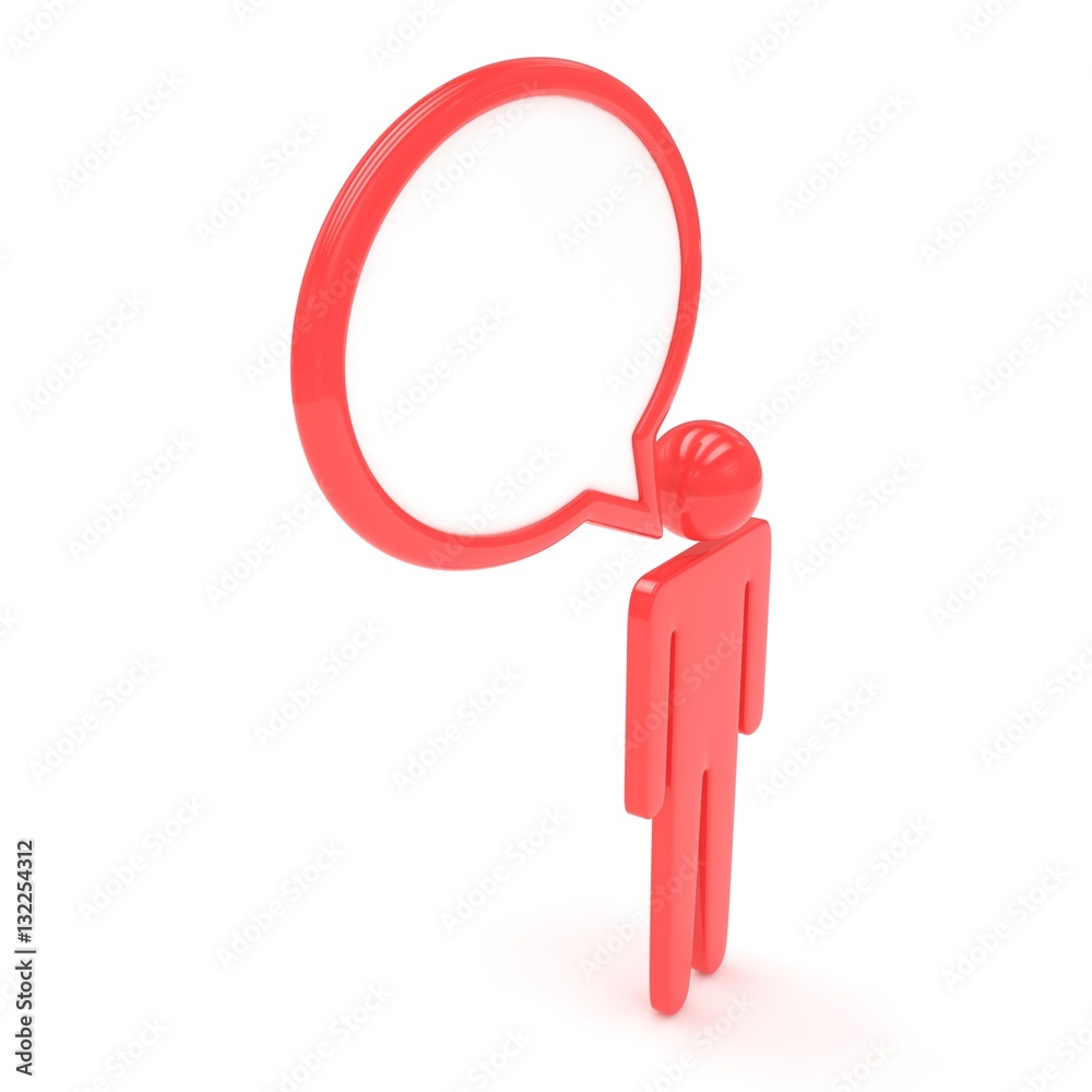 3d man with talk bubbles isolated over a white background. 3d rendering. 3d man with talk bubbles isolated over a white background. 3d rendering.
