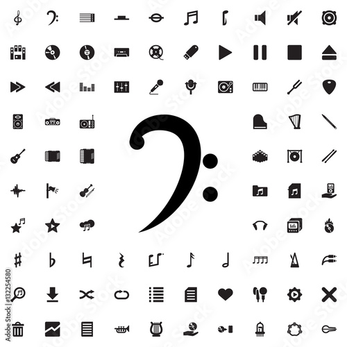bass clef icon illustration