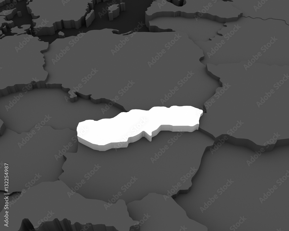 Obraz premium slovakia map 3D illustration