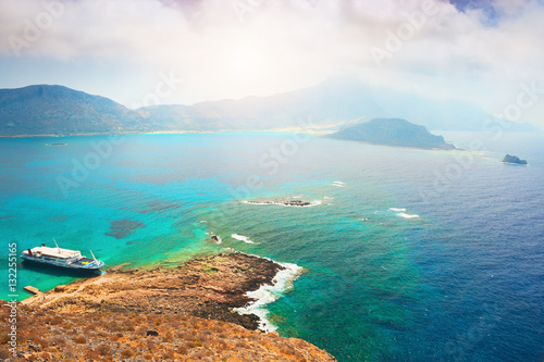 Panoramic view of the Balos bay in Crete island, Greece. © smallredgirl