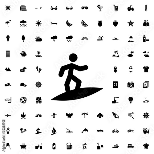 Photography surfing icon illustration
