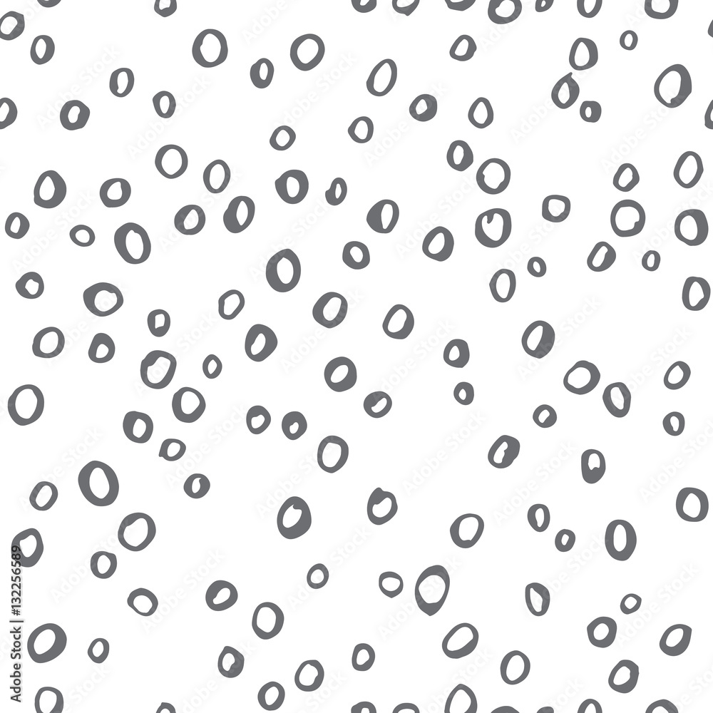Seamless vector pattern with hand drawn circles