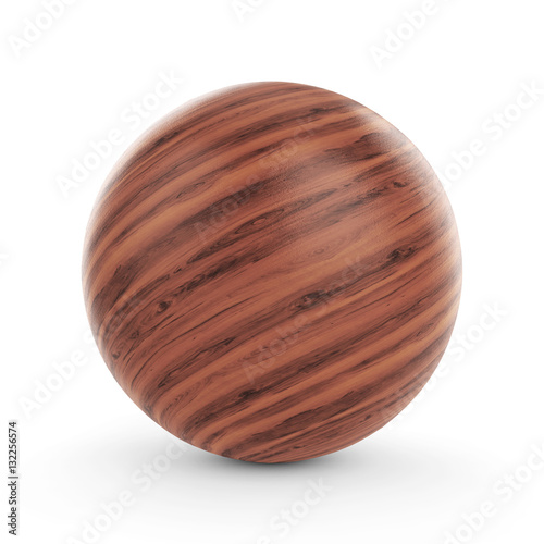 3d polished wooden sphere