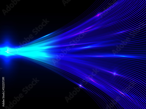 Background with blue energy lines converging in the center on black