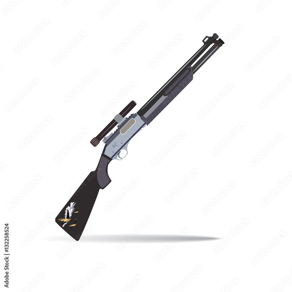 Hunting rifle, vector illustration in flat style design Hunting rifle, vector illustration in flat style design