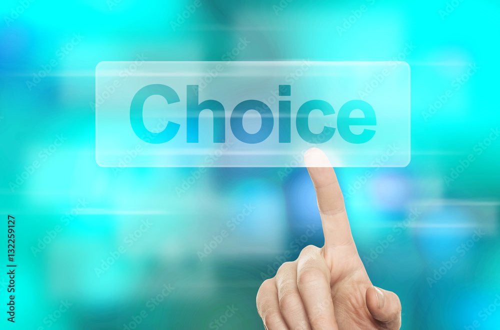 WWW Сhoice Concept. Male Hand Pressing Search Button in Virtual WWW Сhoice Concept. Male Hand Pressing Search Button in Virtual