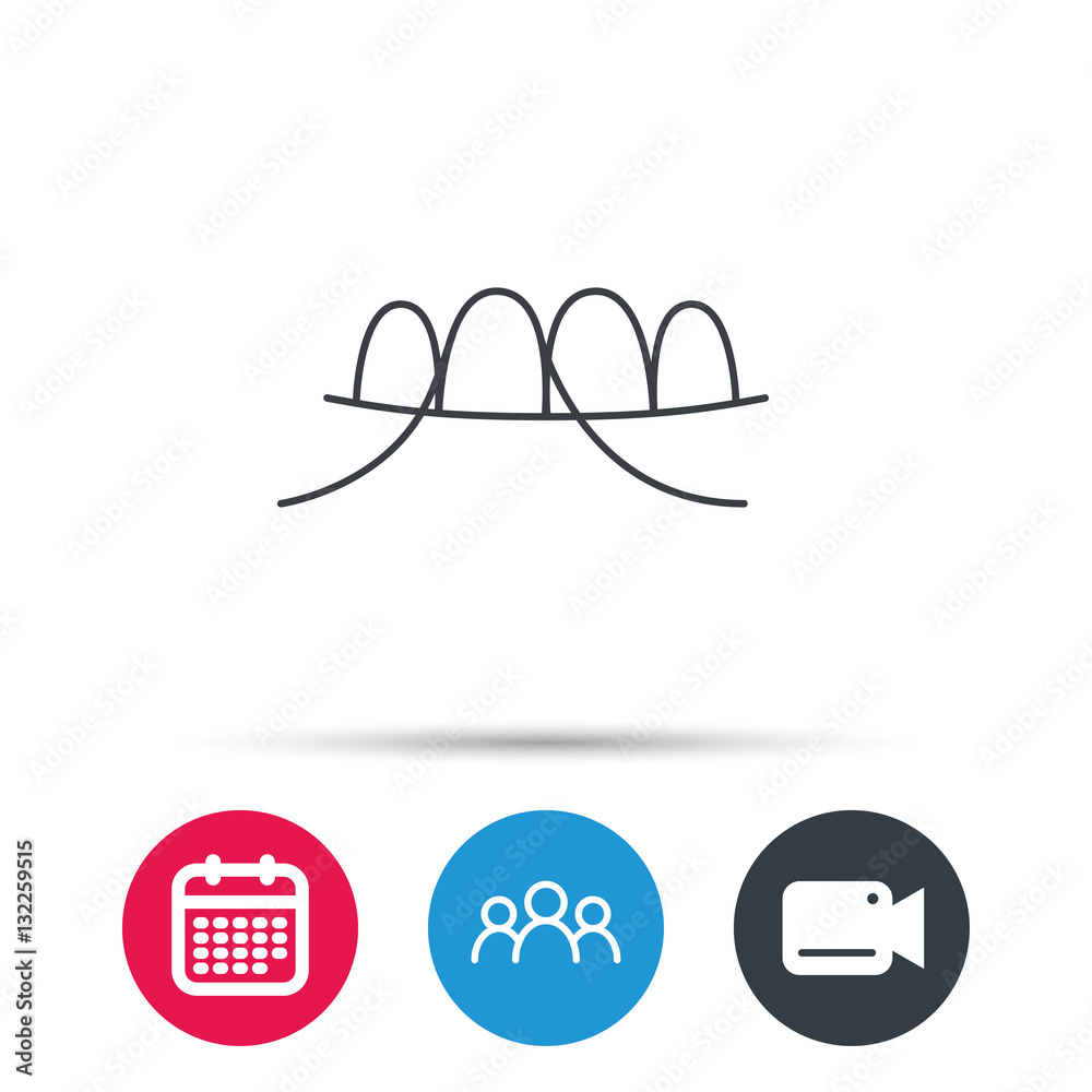 Dental floss icon. Teeth cleaning sign. Oral hygiene symbol. Group of ...